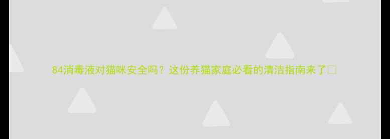 图片 84消毒液对猫咪安全吗？这份养猫家庭必看的清洁指南来了🐾