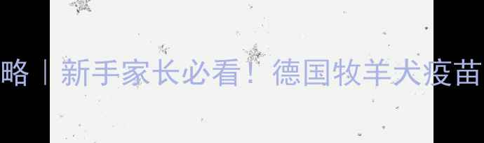 图片 ✨德牧疫苗接种全攻略｜新手家长必看！德国牧羊犬疫苗时间表+避坑指南🐾2