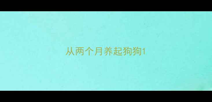 图片 从两个月养起狗狗1