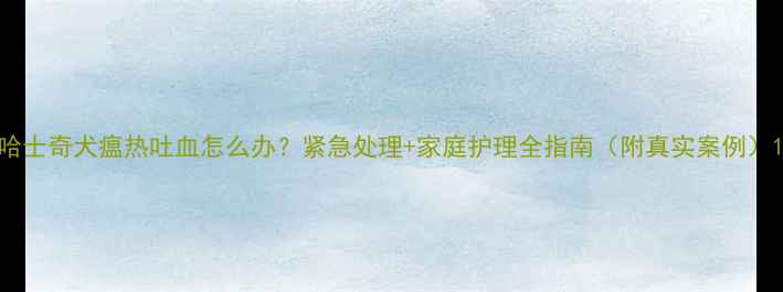 图片 哈士奇犬瘟热吐血怎么办？紧急处理+家庭护理全指南（附真实案例）1