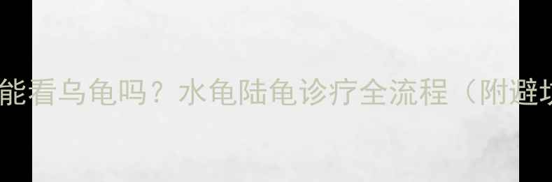 图片 宠物医院能看乌龟吗？水龟陆龟诊疗全流程（附避坑指南）1