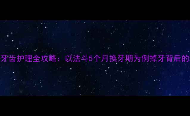 图片 宠物幼犬牙齿护理全攻略：以法斗5个月换牙期为例掉牙背后的科学养护
