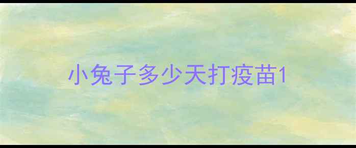 图片 小兔子多少天打疫苗1