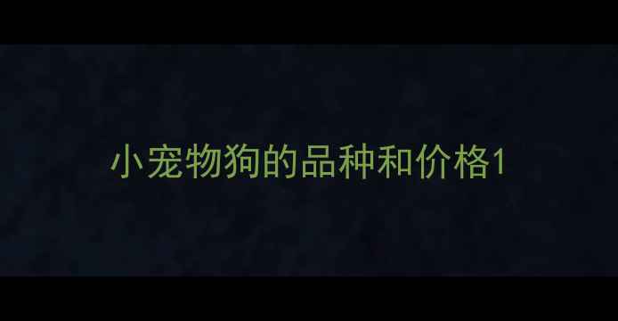 图片 小宠物狗的品种和价格1