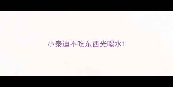 图片 小泰迪不吃东西光喝水1