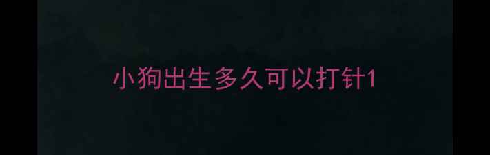图片 小狗出生多久可以打针1
