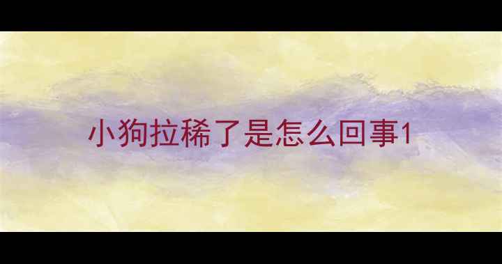 图片 小狗拉稀了是怎么回事1