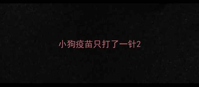 图片 小狗疫苗只打了一针2