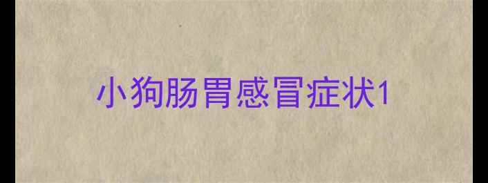 图片 小狗肠胃感冒症状1