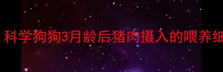 图片 幼犬饲养指南：科学狗狗3月龄后猪肉摄入的喂养细节与营养搭配1