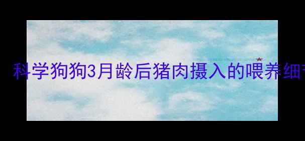 图片 幼犬饲养指南：科学狗狗3月龄后猪肉摄入的喂养细节与营养搭配2