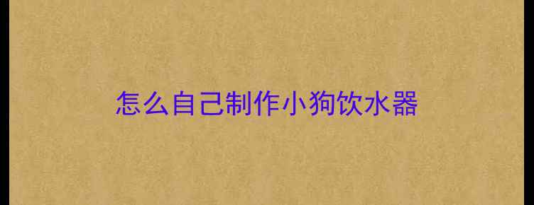 图片 怎么自己制作小狗饮水器