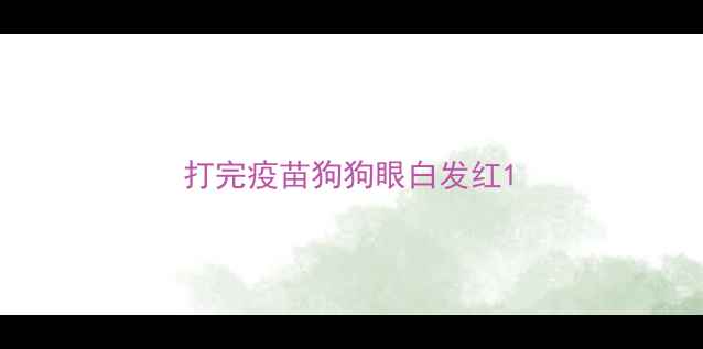 图片 打完疫苗狗狗眼白发红1