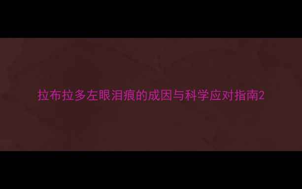 图片 拉布拉多左眼泪痕的成因与科学应对指南2