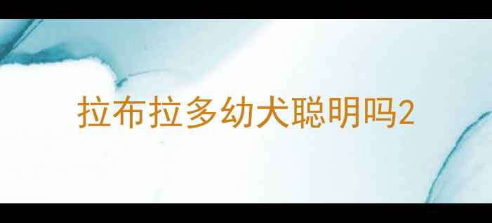 图片 拉布拉多幼犬聪明吗2