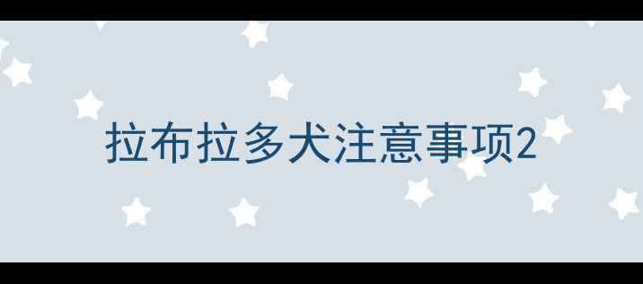 图片 拉布拉多犬注意事项2
