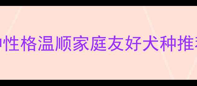 图片 新手必看！10种性格温顺家庭友好犬种推荐，附养护指南