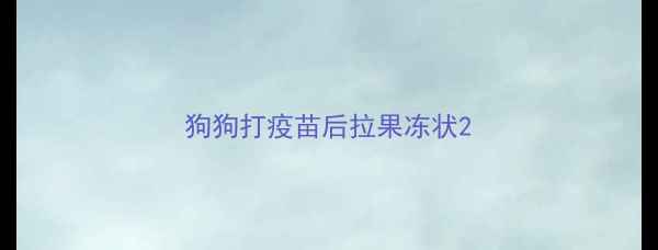 图片 狗狗打疫苗后拉果冻状2
