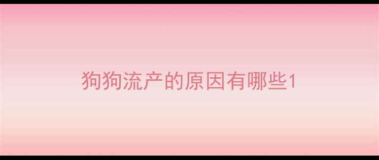 图片 狗狗流产的原因有哪些1