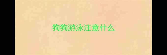 图片 狗狗游泳注意什么