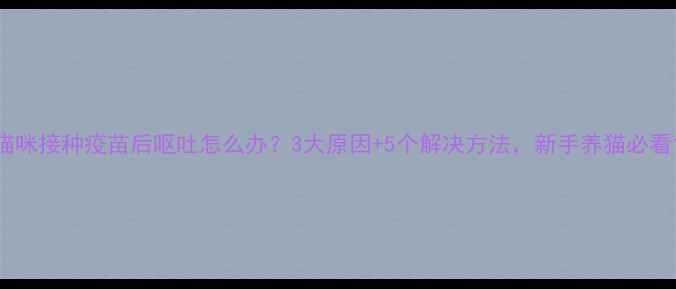 图片 猫咪接种疫苗后呕吐怎么办？3大原因+5个解决方法，新手养猫必看1