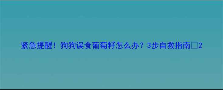 图片 紧急提醒！狗狗误食葡萄籽怎么办？3步自救指南🐾2
