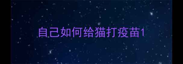 图片 自己如何给猫打疫苗1