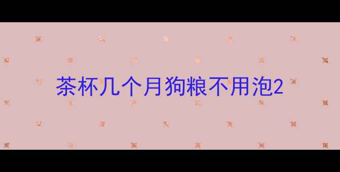 图片 茶杯几个月狗粮不用泡2