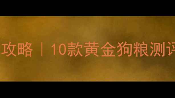 图片 边牧老年犬饮食全攻略｜10款黄金狗粮测评+营养搭配公式🐾
