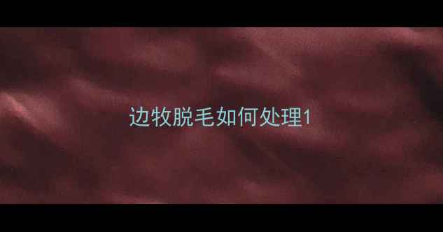 图片 边牧脱毛如何处理1