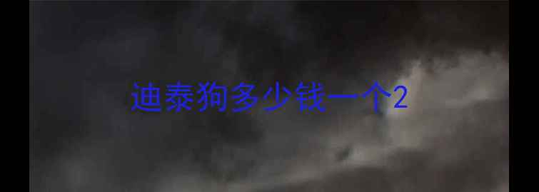 图片 迪泰狗多少钱一个2