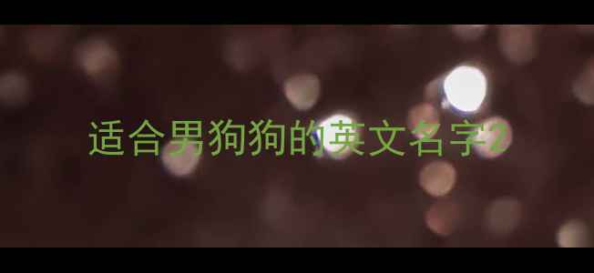 图片 适合男狗狗的英文名字2