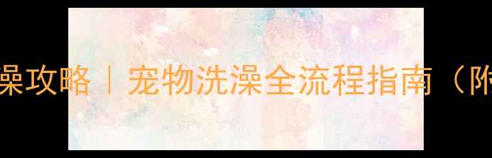 图片 🐾疫苗后洗澡攻略｜宠物洗澡全流程指南（附避坑清单）