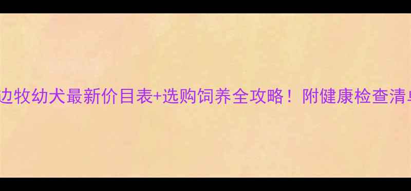 图片 🐾边牧幼犬最新价目表+选购饲养全攻略！附健康检查清单1