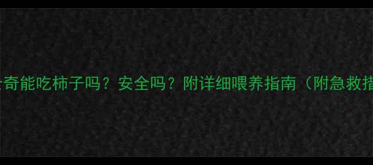图片 🔥哈士奇能吃柿子吗？安全吗？附详细喂养指南（附急救措施）1