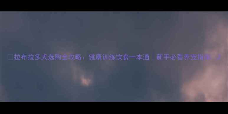 图片 🔥拉布拉多犬选购全攻略：健康训练饮食一本通｜新手必看养宠指南🐾2