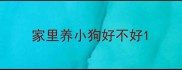 家里养小狗好不好
