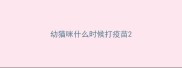 幼猫咪什么时候打疫苗