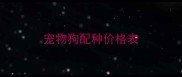 宠物狗配种价格表