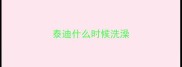 泰迪什么时候洗澡