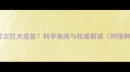 狗狗几年打次狂犬疫苗科学指南与权威解读附接种时间表