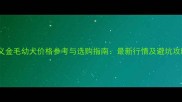 遵义金毛幼犬价格参考与选购指南最新行情及避坑攻略