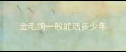金毛狗一般能活多少年