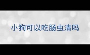 小狗可以吃肠虫清吗