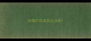 给猫打疫苗怎么注射