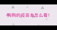 狗狗的疫苗本怎么看