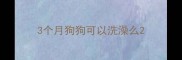 3个月狗狗可以洗澡么