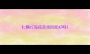 比熊打完疫苗领回家好吗