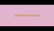 猫咪体内外驱虫滴剂