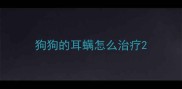 狗狗的耳螨怎么治疗